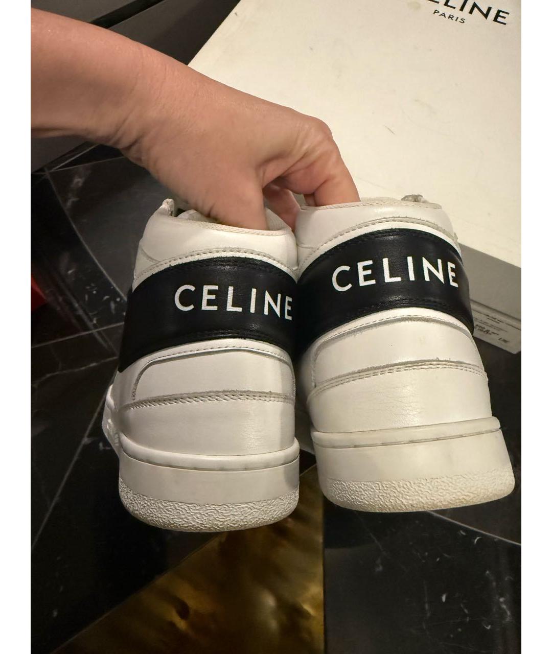CELINE Белые кожаные кроссовки, фото 3