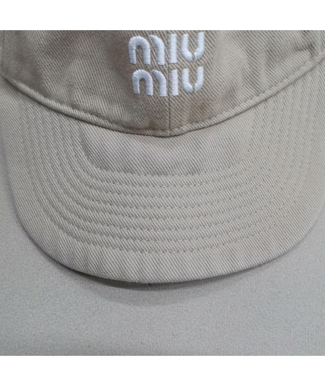 MIU MIU Бежевая кепка, фото 3
