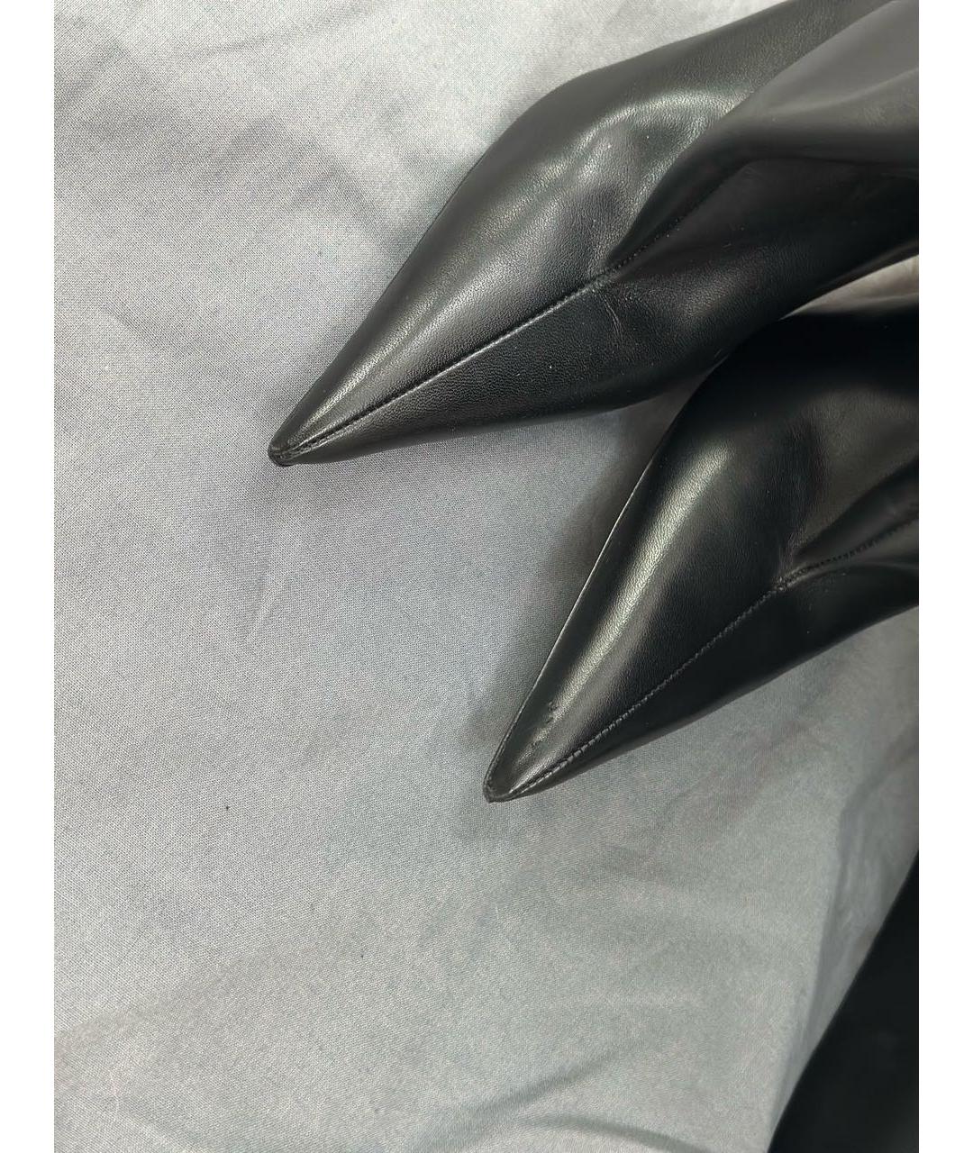 BALENCIAGA Черные кожаные ботфорты, фото 2