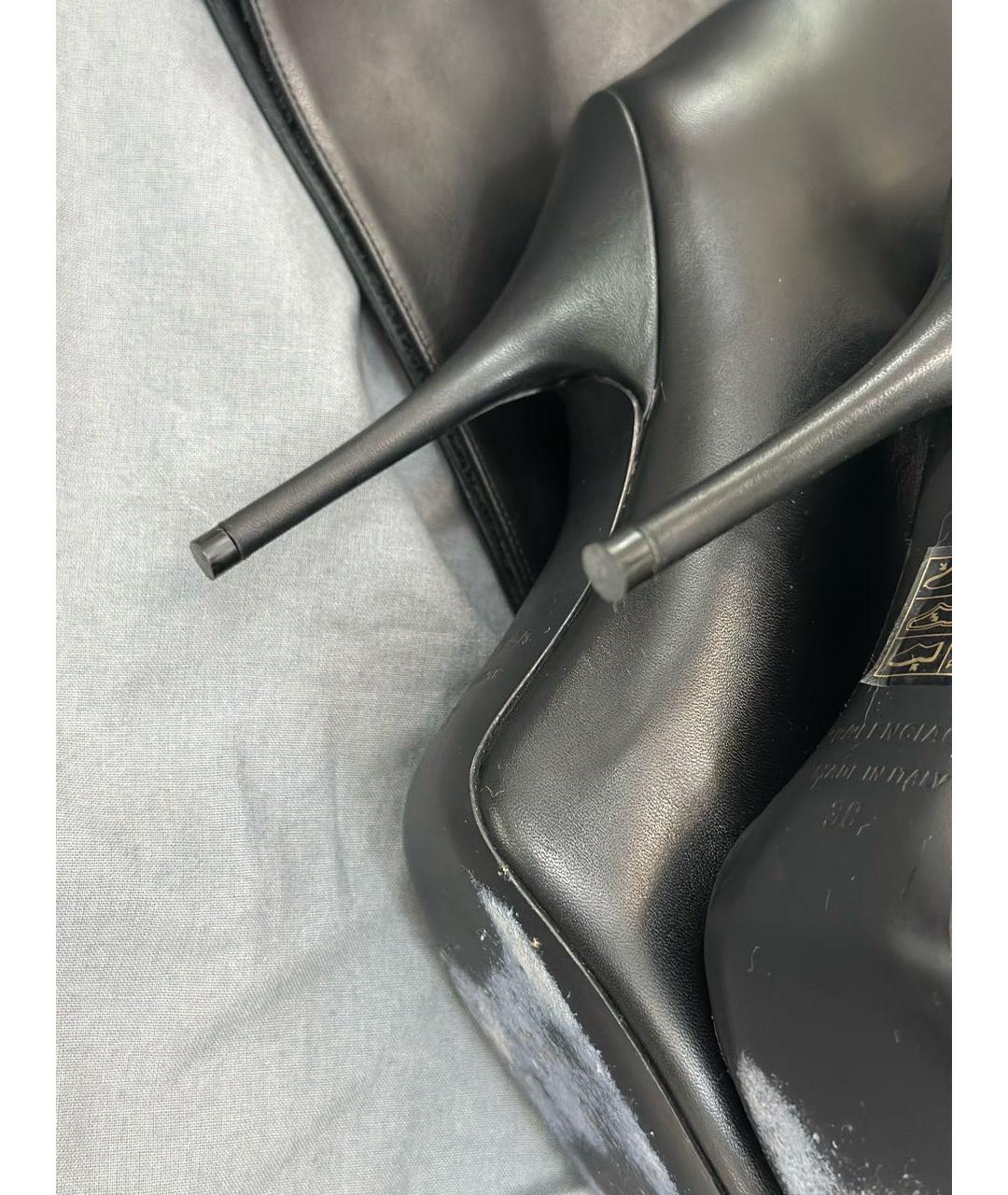 BALENCIAGA Черные кожаные ботфорты, фото 5