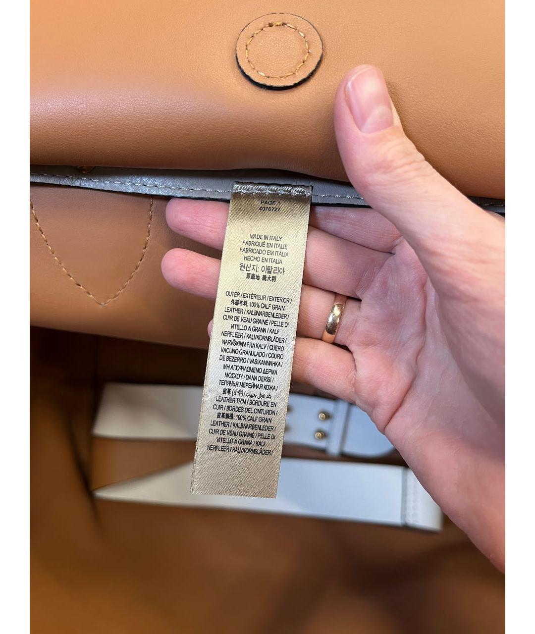 BURBERRY Бежевая кожаная сумка тоут, фото 8