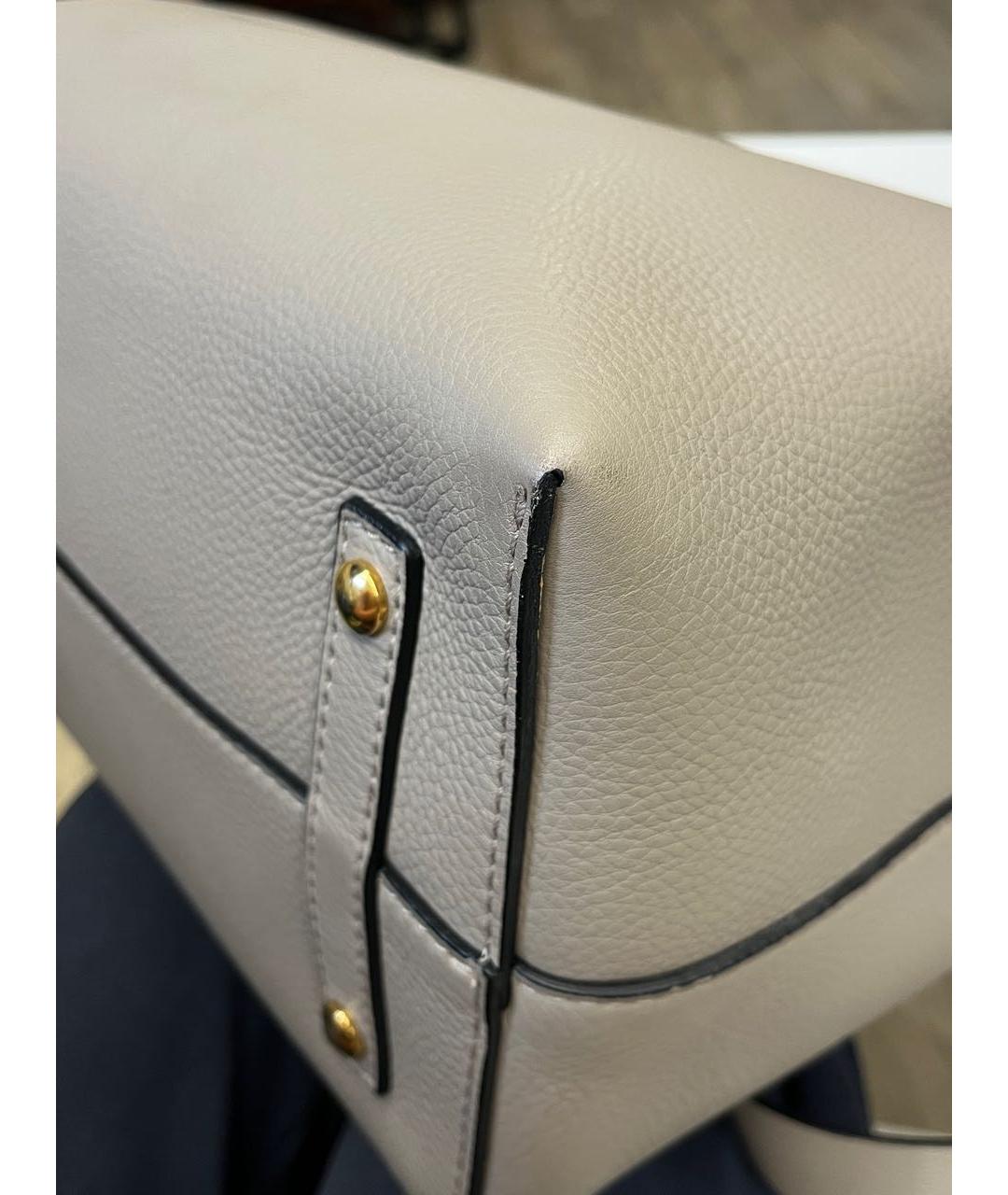 BURBERRY Бежевая кожаная сумка тоут, фото 3