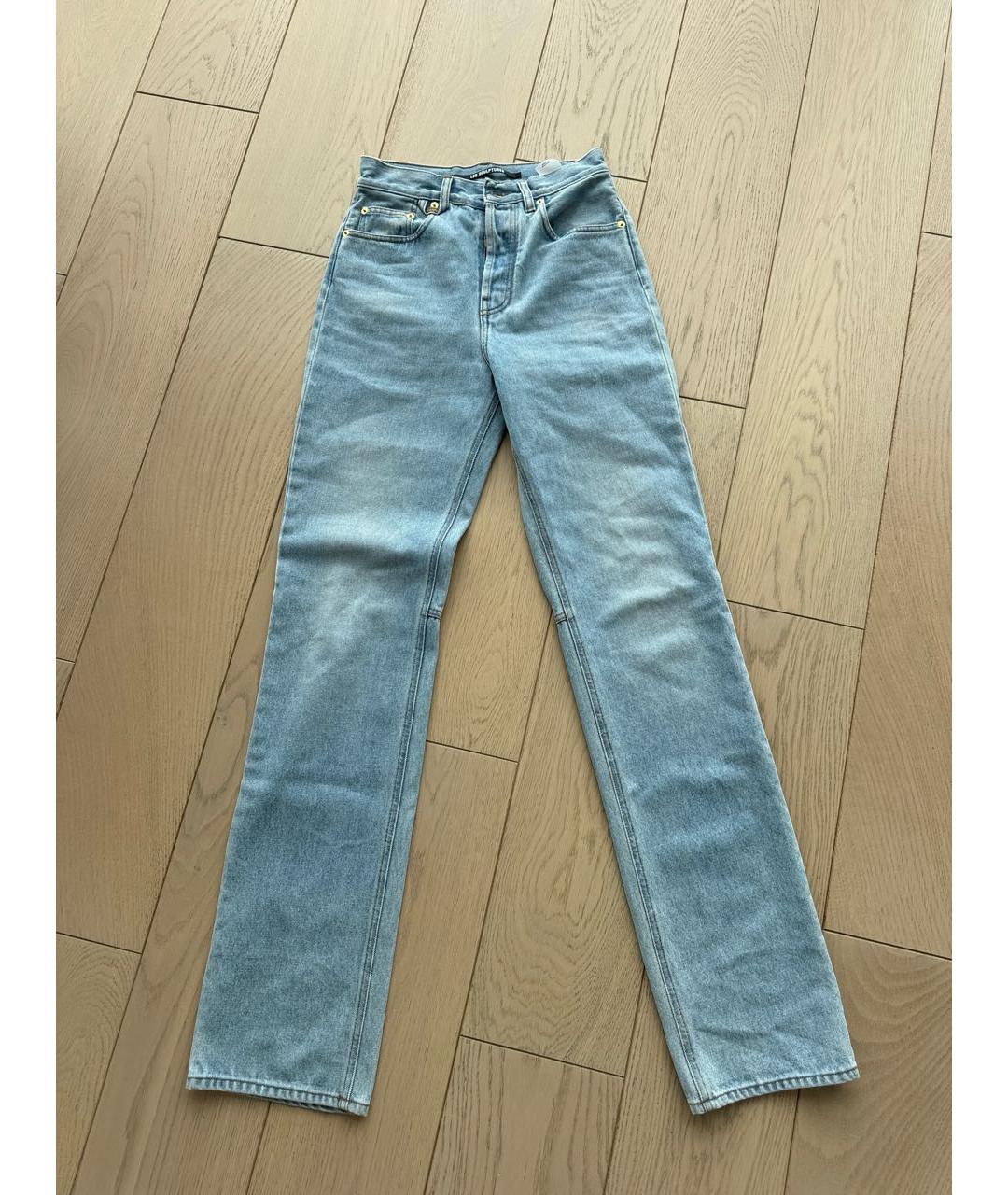 JACQUEMUS Голубые хлопковые прямые джинсы, фото 7
