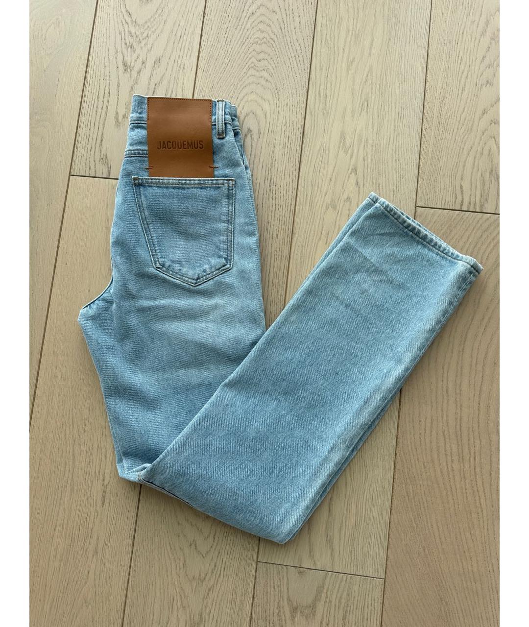 JACQUEMUS Голубые хлопковые прямые джинсы, фото 5