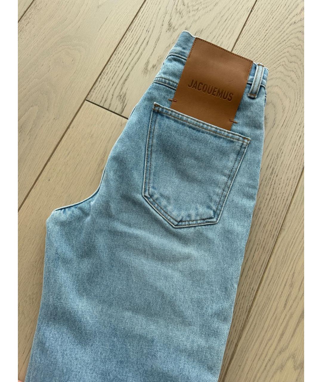 JACQUEMUS Голубые хлопковые прямые джинсы, фото 3