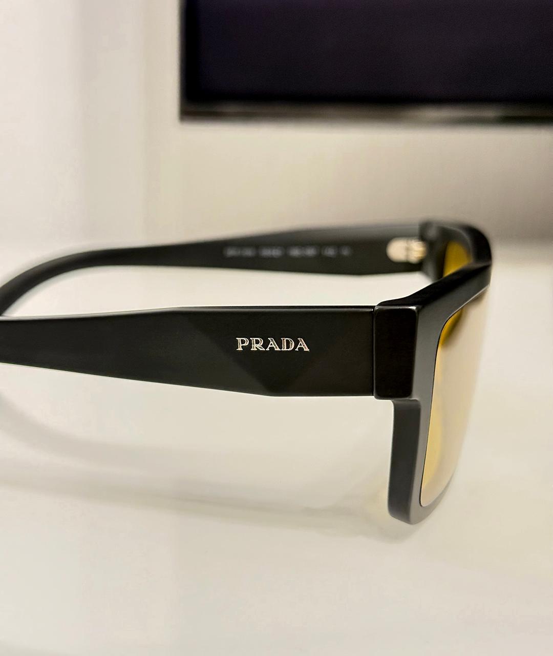 PRADA Черные пластиковые солнцезащитные очки, фото 4
