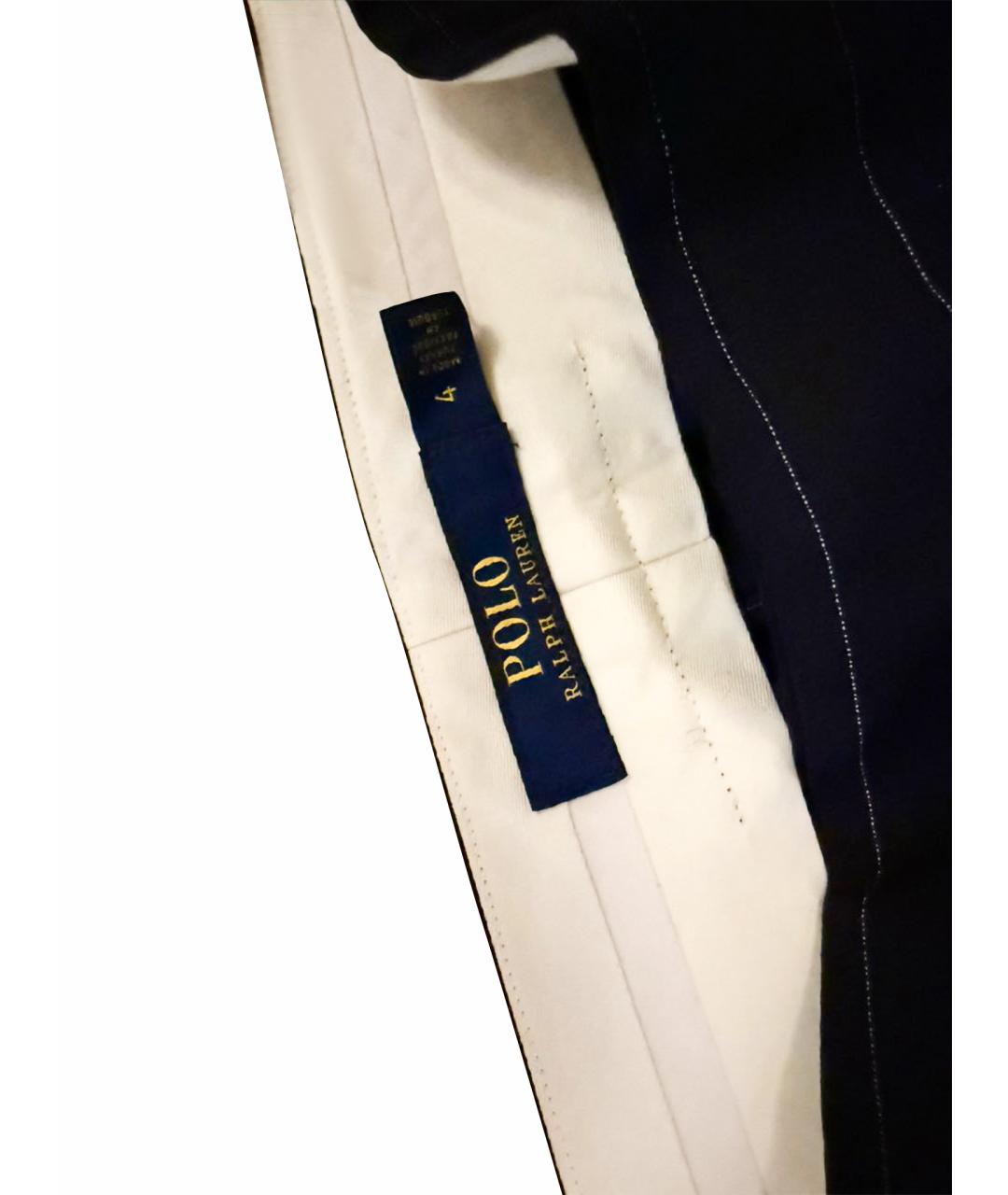 POLO RALPH LAUREN Темно-синие шерстяные прямые брюки, фото 6