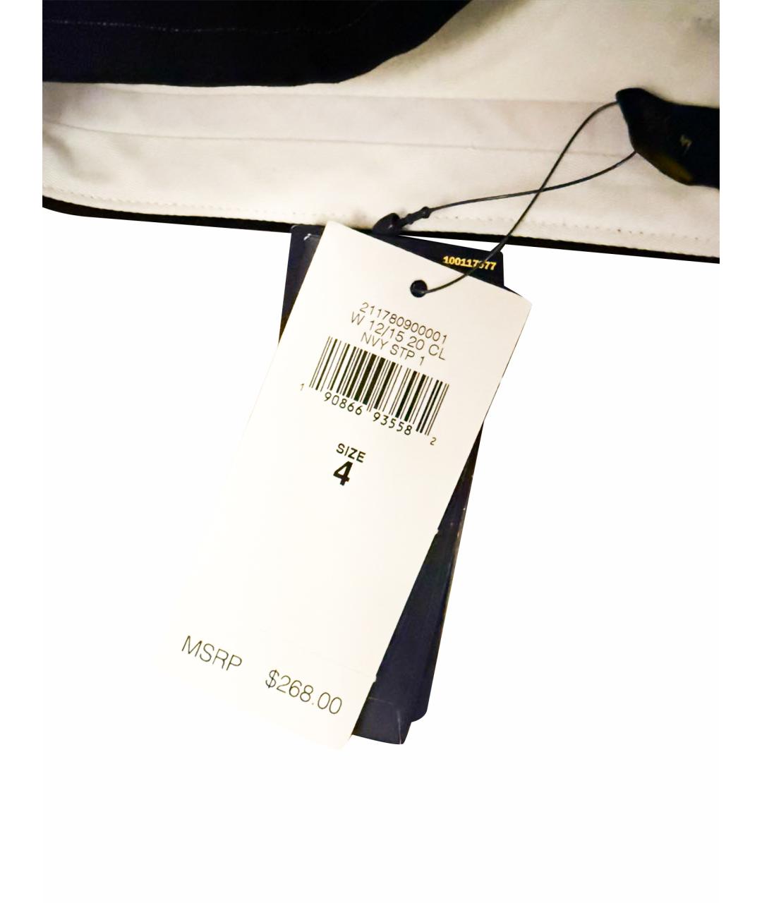 POLO RALPH LAUREN Темно-синие шерстяные прямые брюки, фото 5