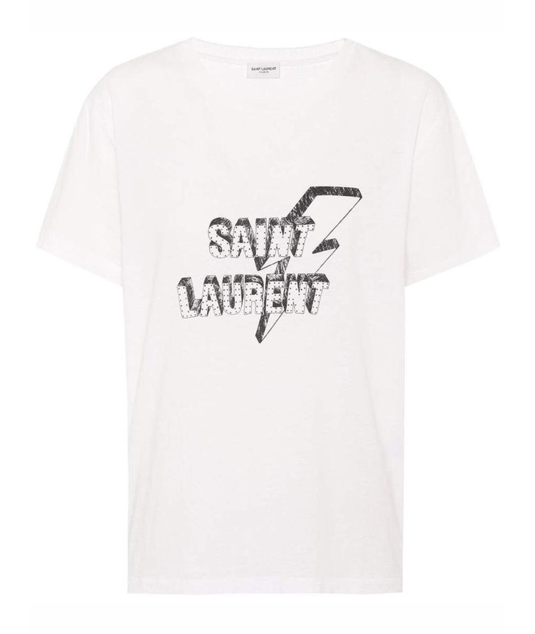 SAINT LAURENT Белая футболка, фото 1