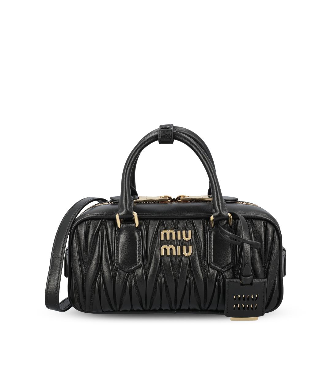 MIU MIU Черная кожаная сумка через плечо, фото 1