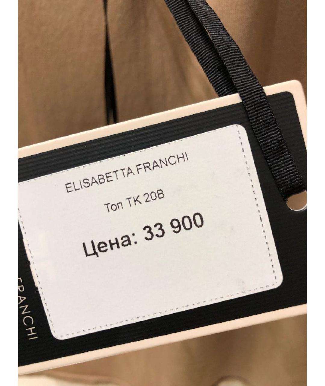 ELISABETTA FRANCHI Коричневая полиамидовая майка, фото 5