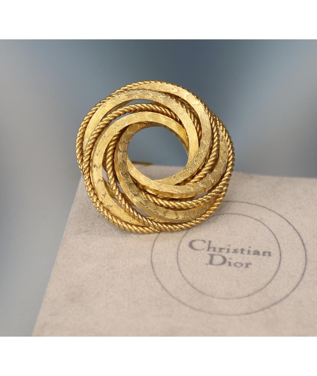 CHRISTIAN DIOR Золотая металлическая булавка / брошь, фото 2