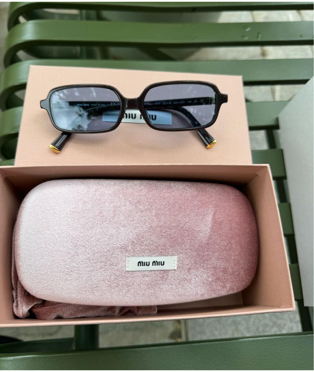 MIU MIU Черные пластиковые солнцезащитные очки, фото 4
