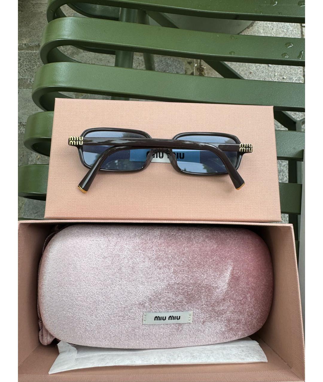 MIU MIU Черные пластиковые солнцезащитные очки, фото 5