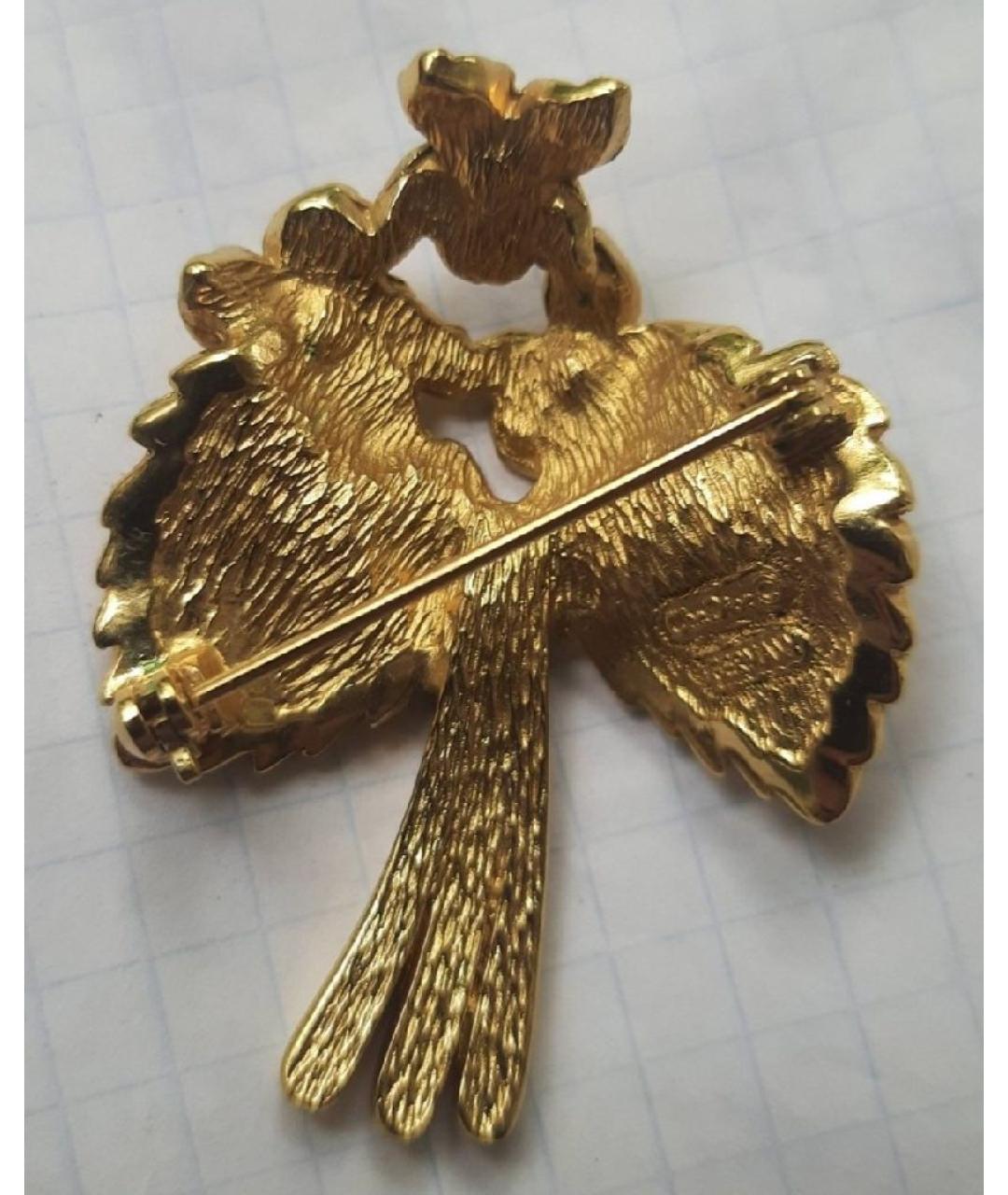 CHRISTIAN DIOR Золотая металлическая булавка / брошь, фото 3