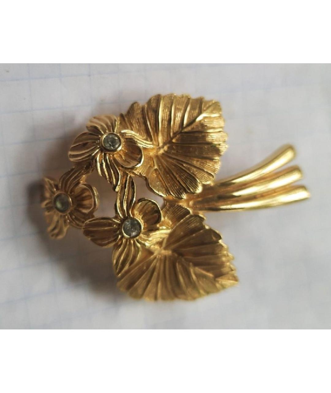 CHRISTIAN DIOR Золотая металлическая булавка / брошь, фото 6