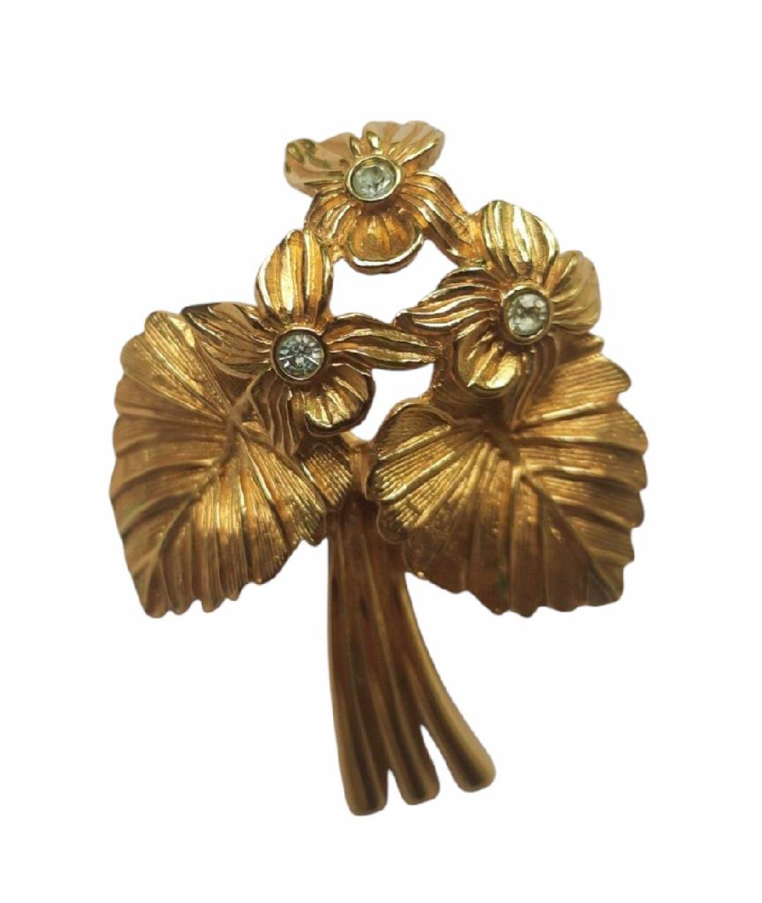 CHRISTIAN DIOR Золотая металлическая булавка / брошь, фото 1