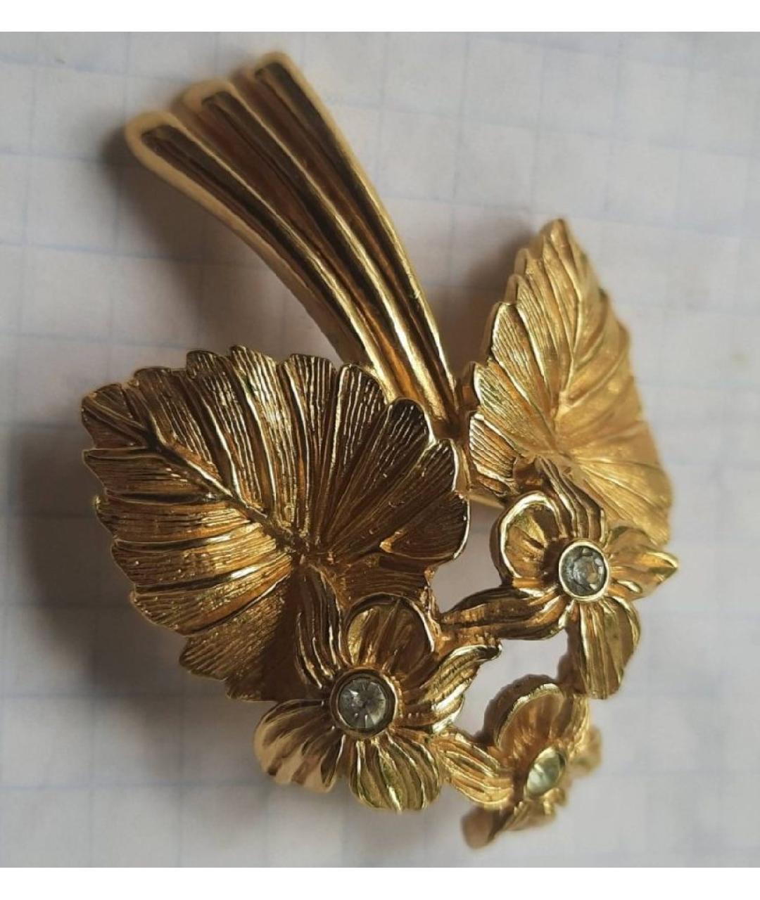 CHRISTIAN DIOR Золотая металлическая булавка / брошь, фото 7