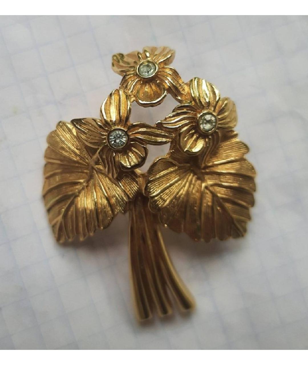 CHRISTIAN DIOR Золотая металлическая булавка / брошь, фото 8