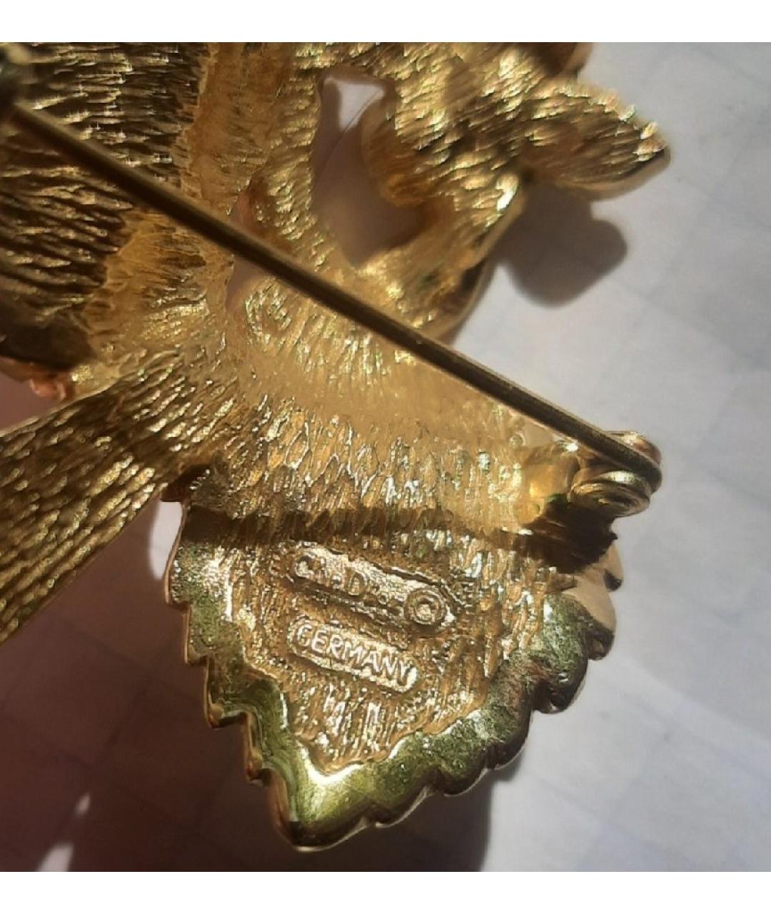 CHRISTIAN DIOR Золотая металлическая булавка / брошь, фото 4