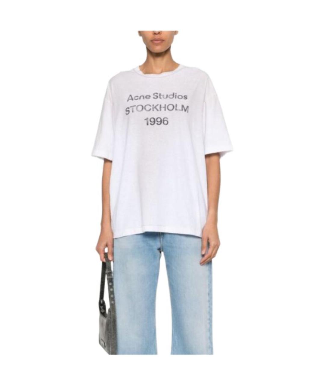 ACNE STUDIOS Белая хлопковая футболка, фото 3