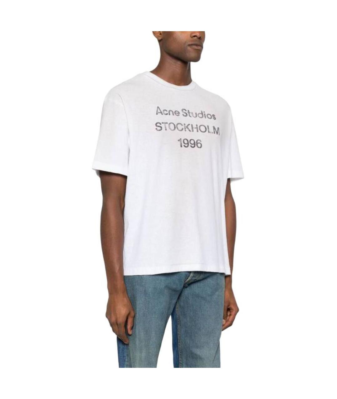 ACNE STUDIOS Белая хлопковая футболка, фото 4