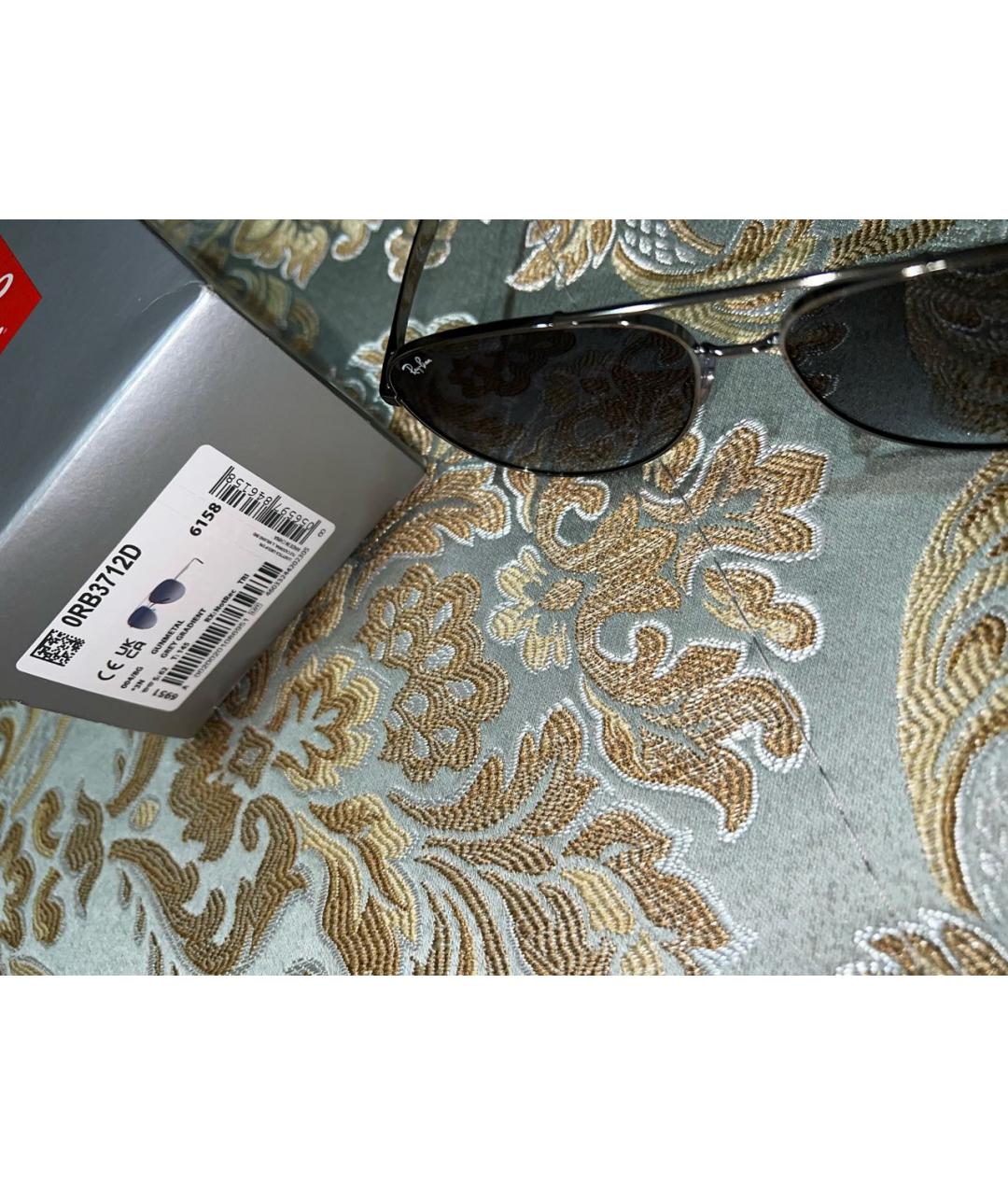 RAY BAN Серые металлические солнцезащитные очки, фото 4