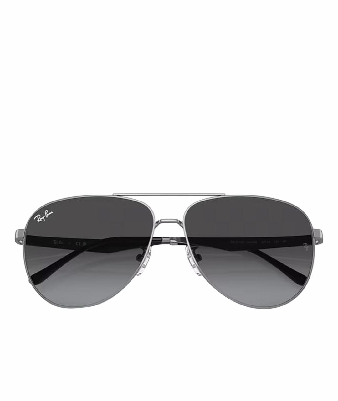 RAY BAN Серые металлические солнцезащитные очки, фото 1