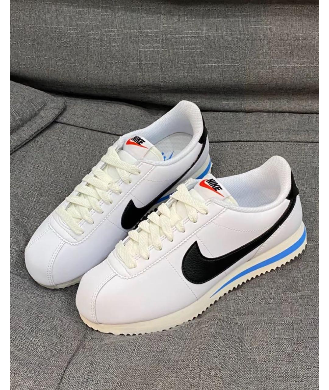 NIKE Белые кожаные низкие кроссовки / кеды, фото 5