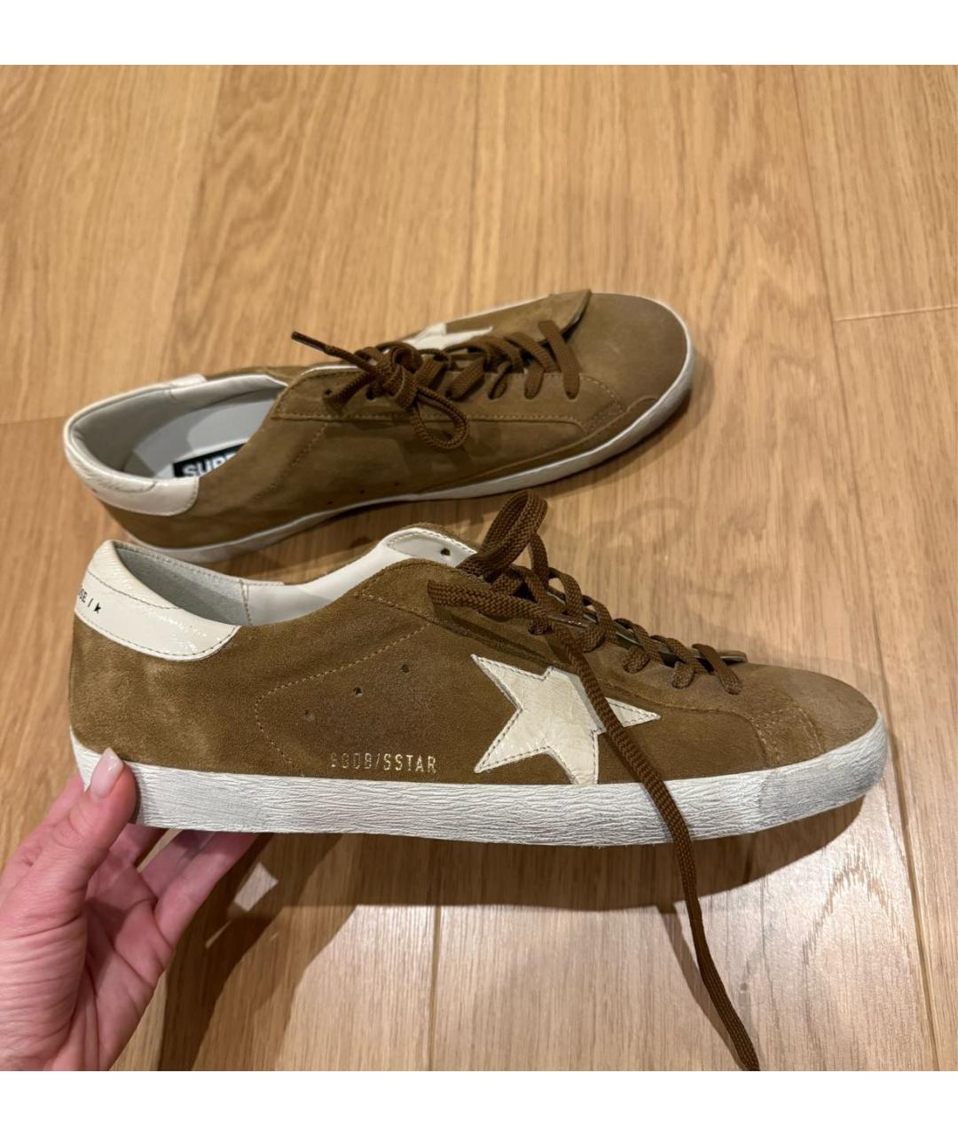 GOLDEN GOOSE DELUXE BRAND Коричневые замшевые низкие кроссовки / кеды, фото 4