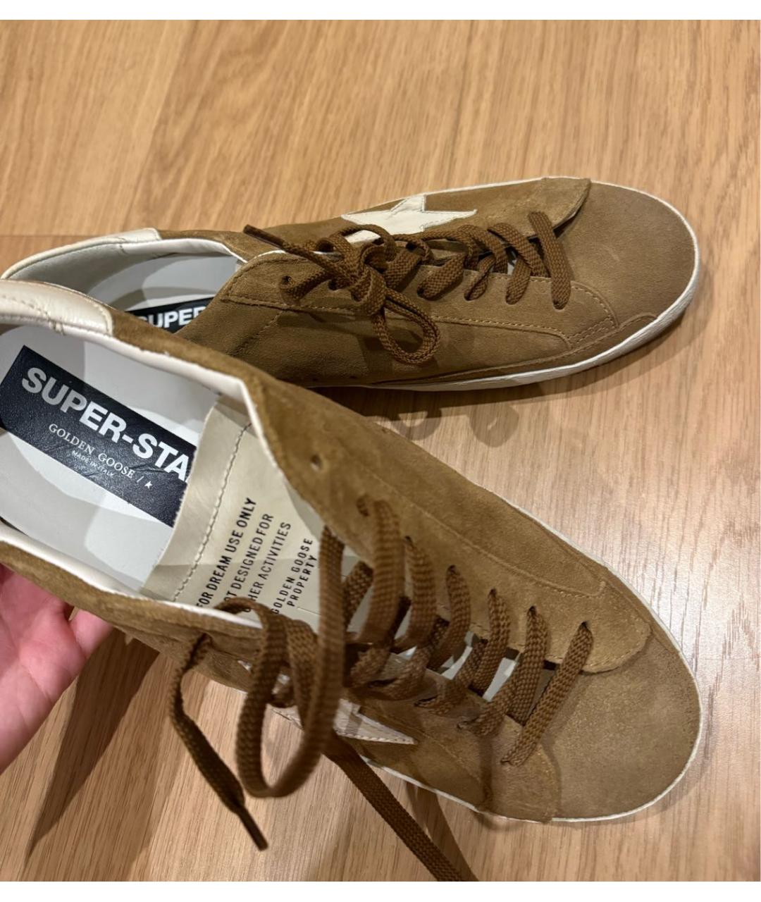 GOLDEN GOOSE DELUXE BRAND Коричневые замшевые низкие кроссовки / кеды, фото 7