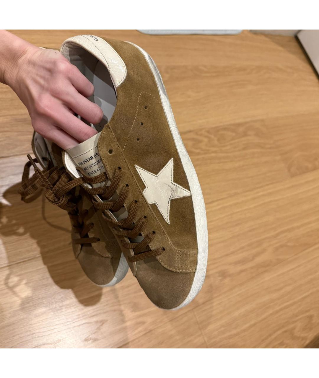 GOLDEN GOOSE DELUXE BRAND Коричневые замшевые низкие кроссовки / кеды, фото 8