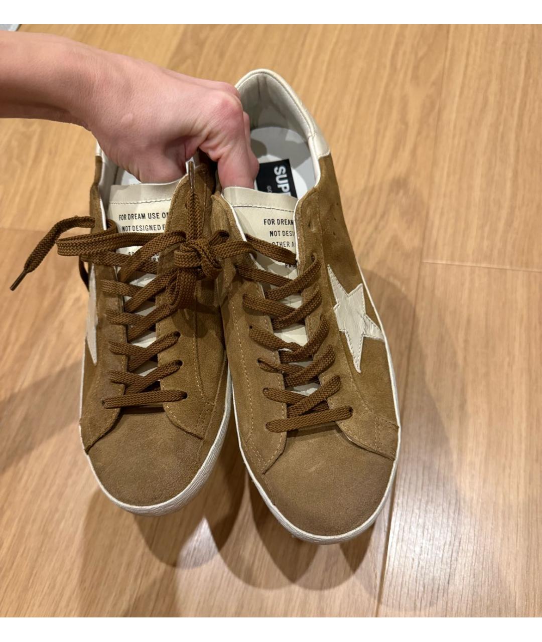 GOLDEN GOOSE DELUXE BRAND Коричневые замшевые низкие кроссовки / кеды, фото 3