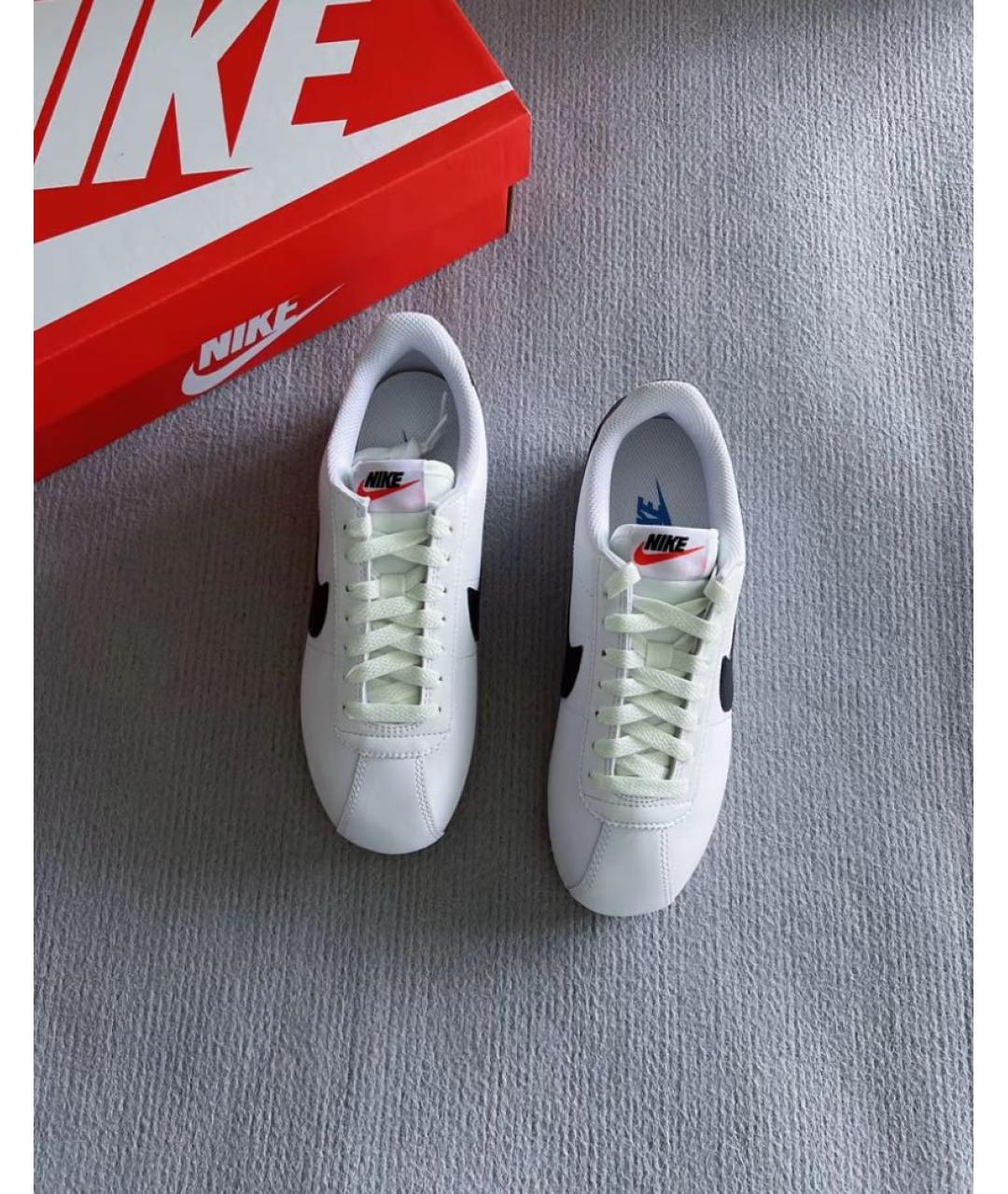 NIKE Белые кожаные низкие кроссовки / кеды, фото 6