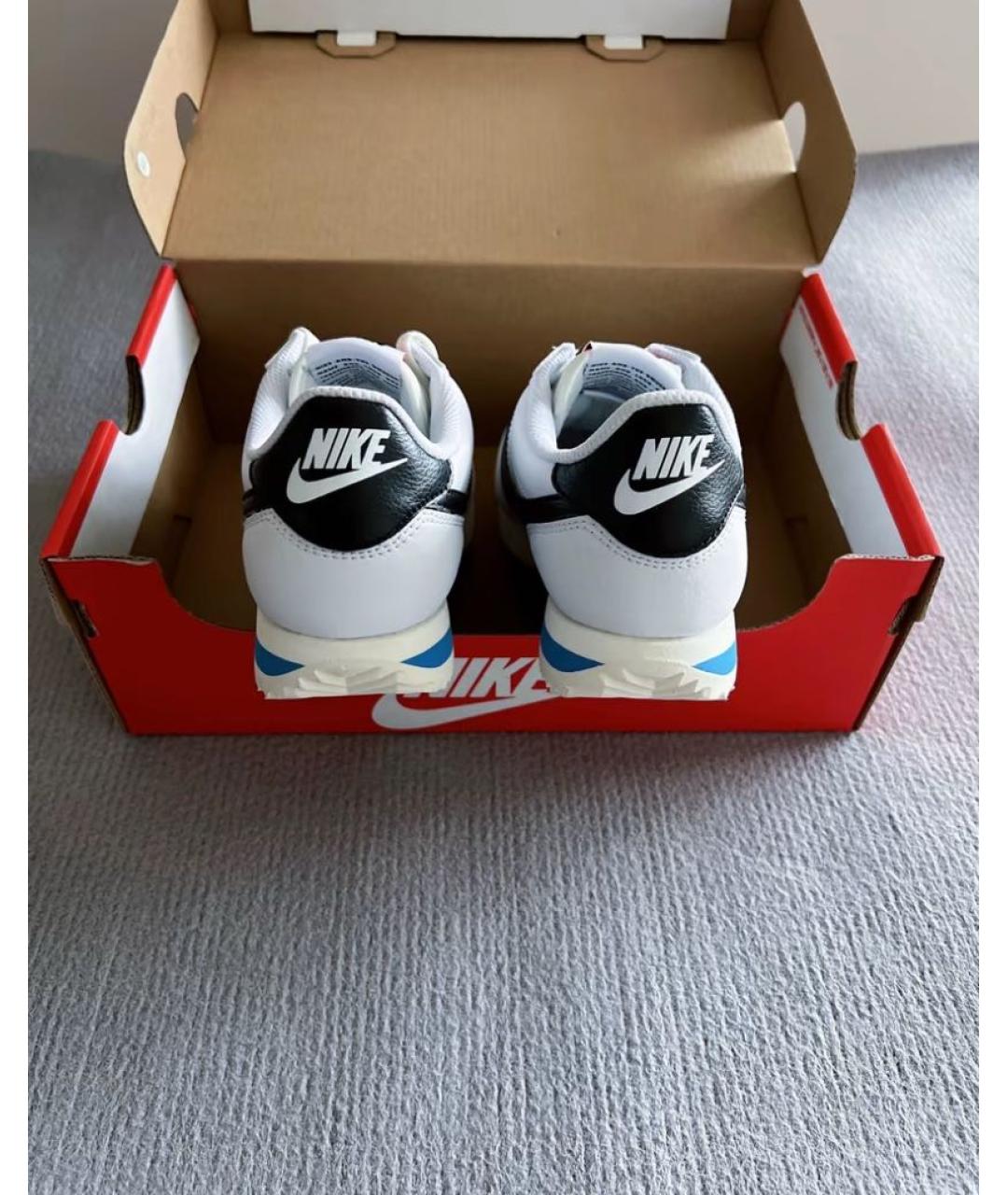NIKE Белые кожаные низкие кроссовки / кеды, фото 7