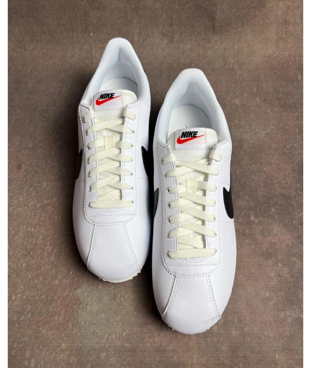 NIKE Белые кожаные низкие кроссовки / кеды, фото 7