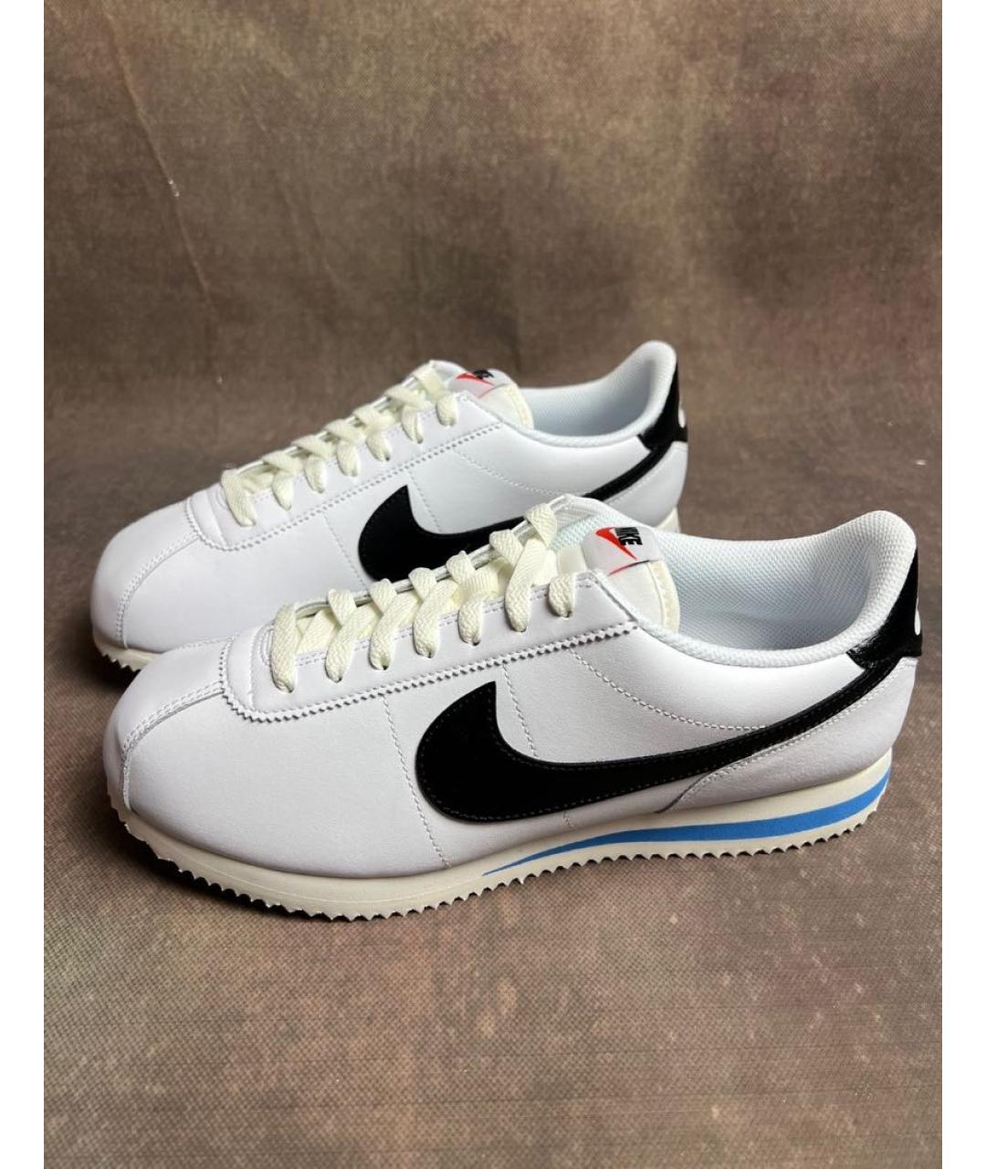 NIKE Белые кожаные низкие кроссовки / кеды, фото 5