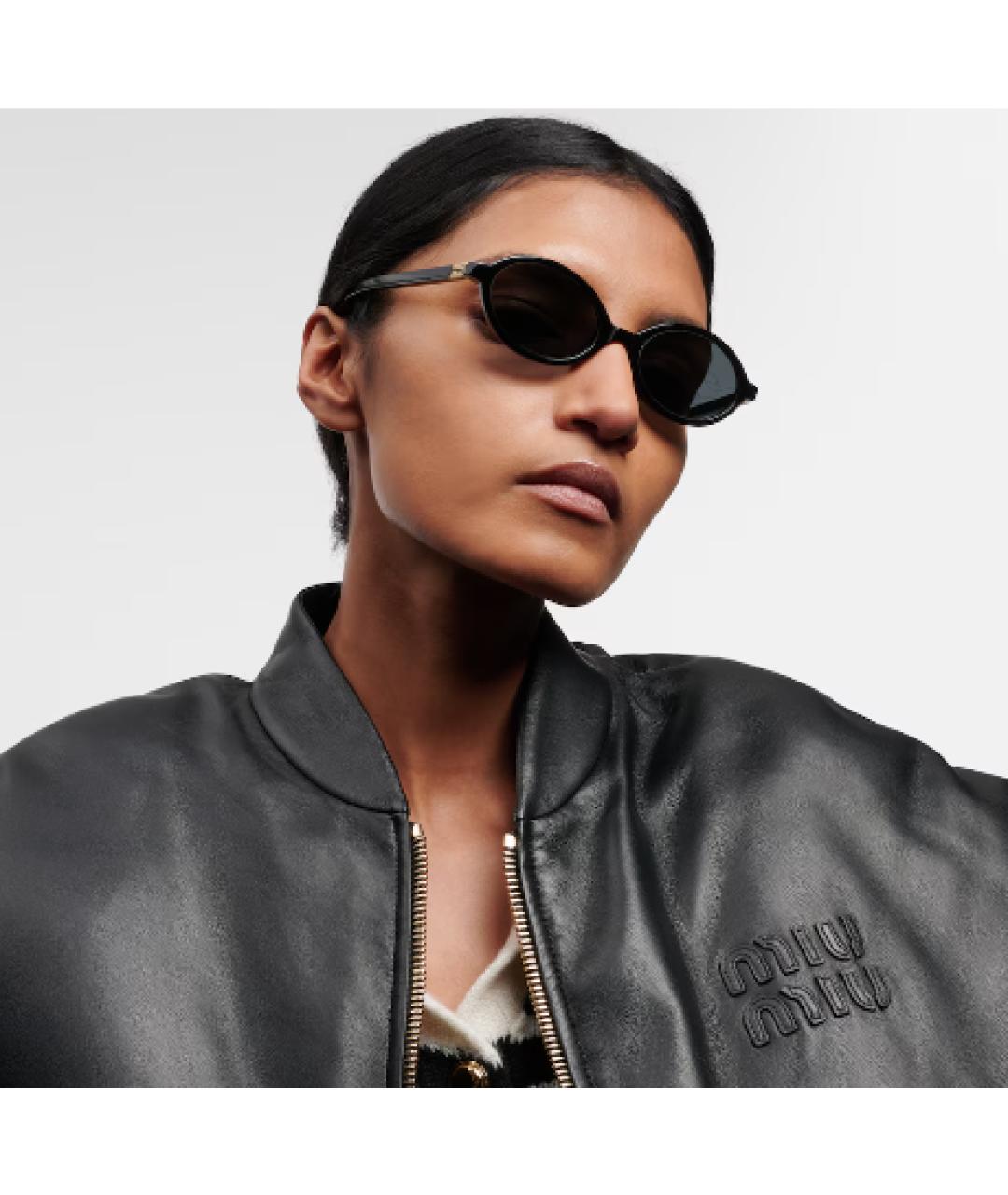 MIU MIU Черные пластиковые солнцезащитные очки, фото 3