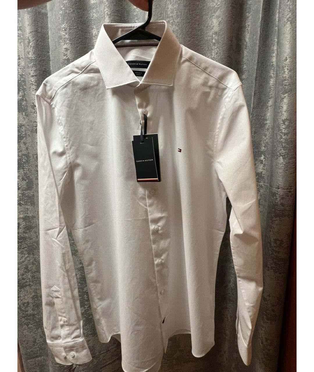 TOMMY HILFIGER Белая хлопковая классическая рубашка, фото 4