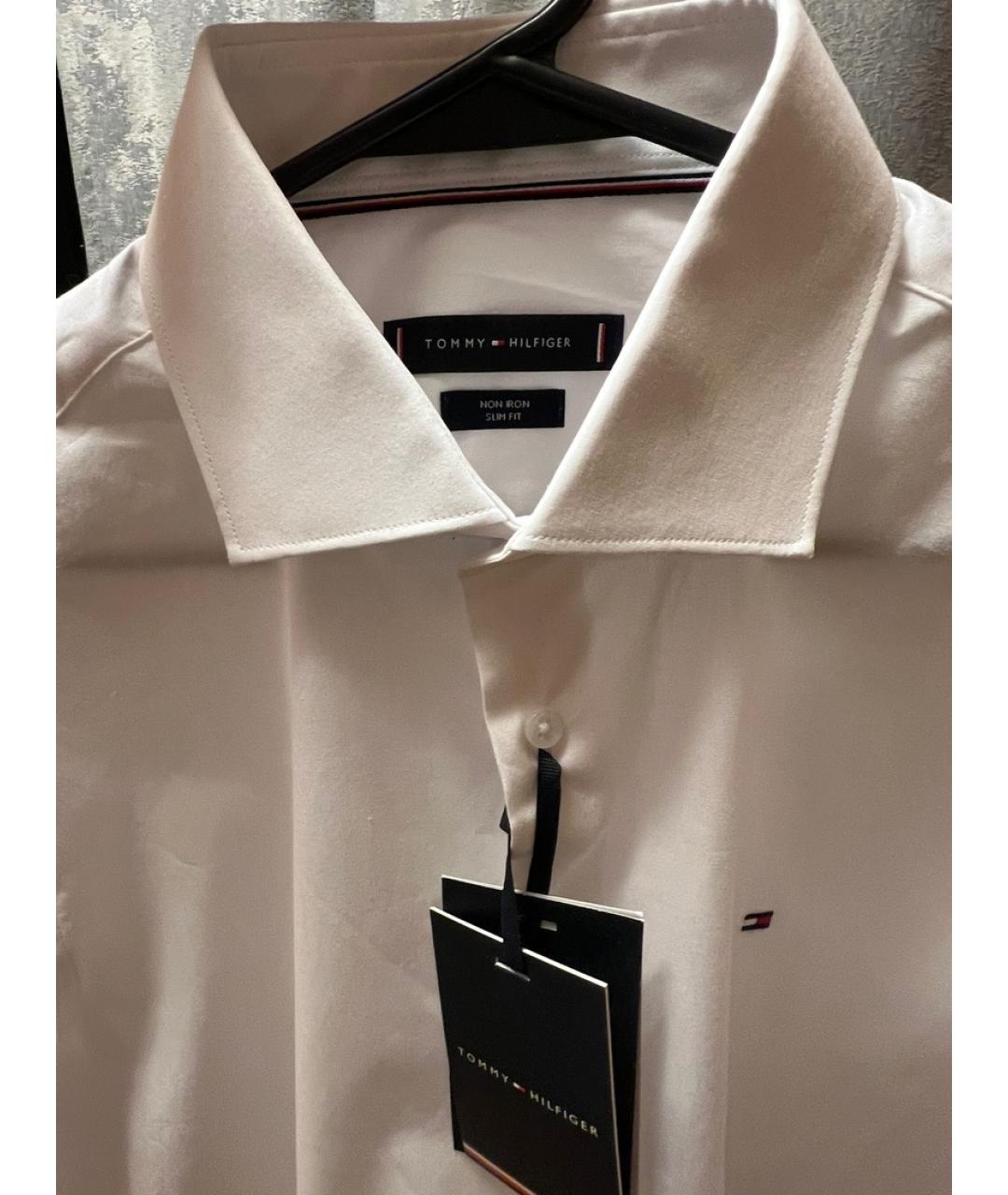 TOMMY HILFIGER Белая хлопковая классическая рубашка, фото 3