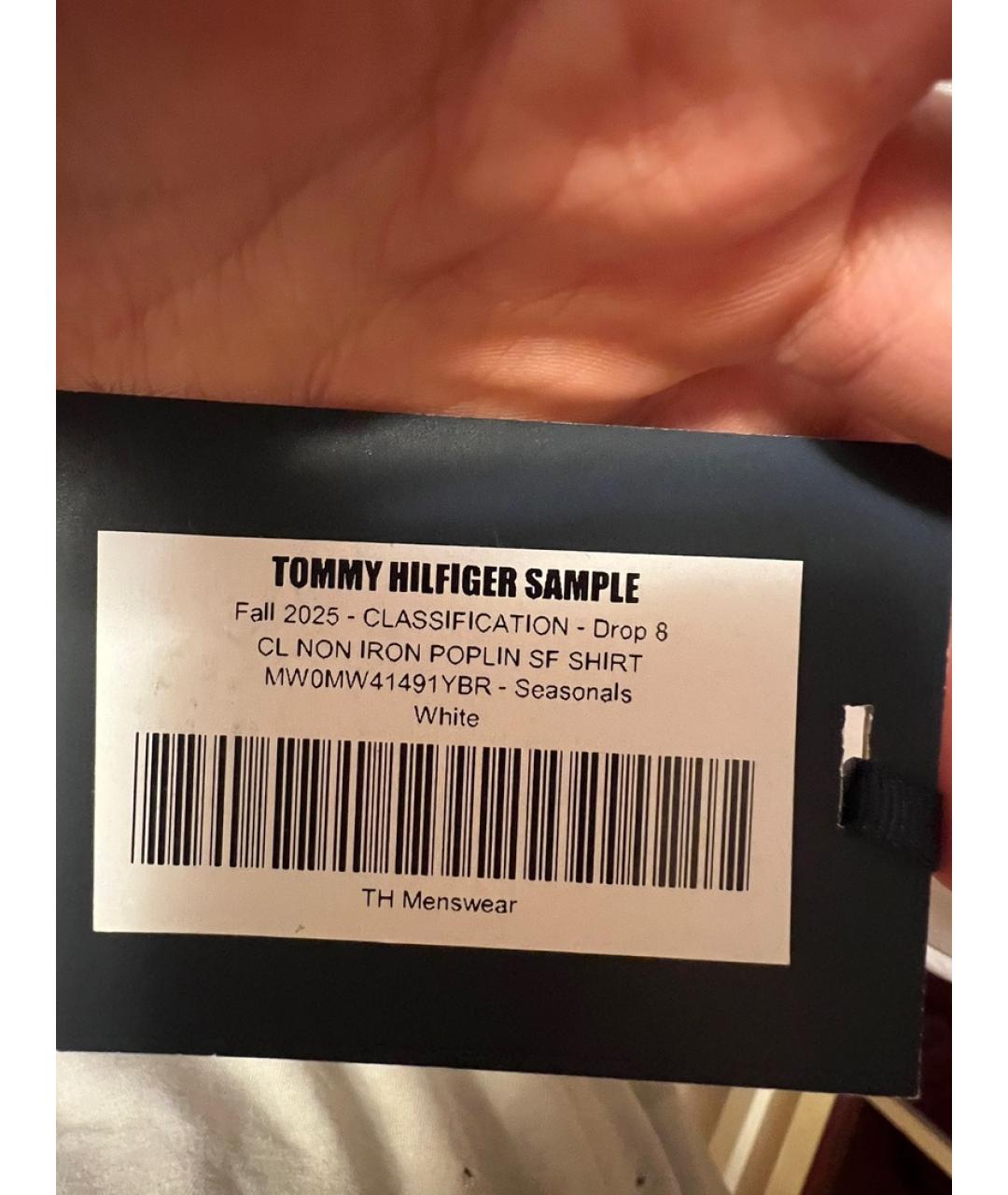 TOMMY HILFIGER Белая хлопковая классическая рубашка, фото 5