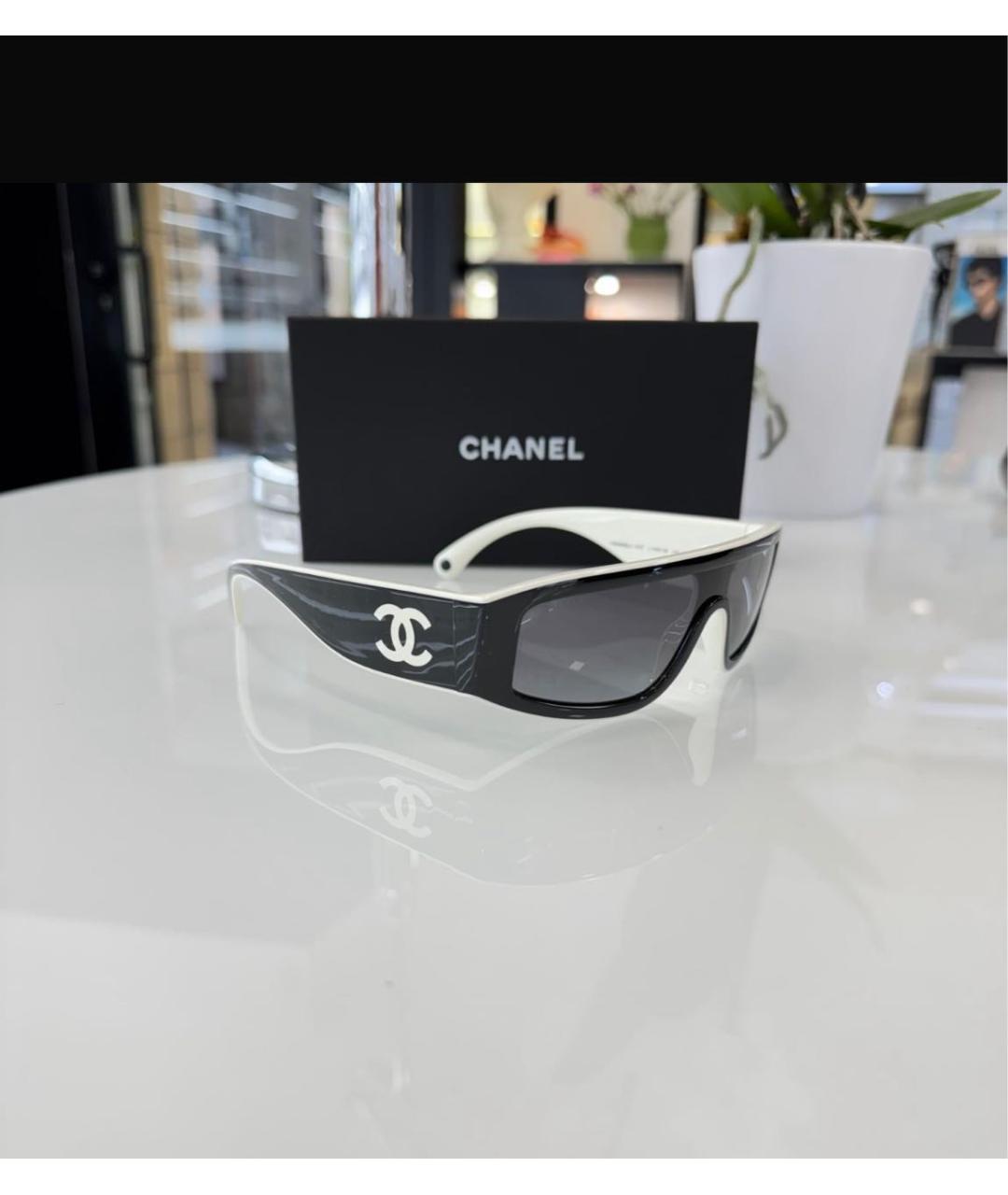 CHANEL Черные пластиковые солнцезащитные очки, фото 3