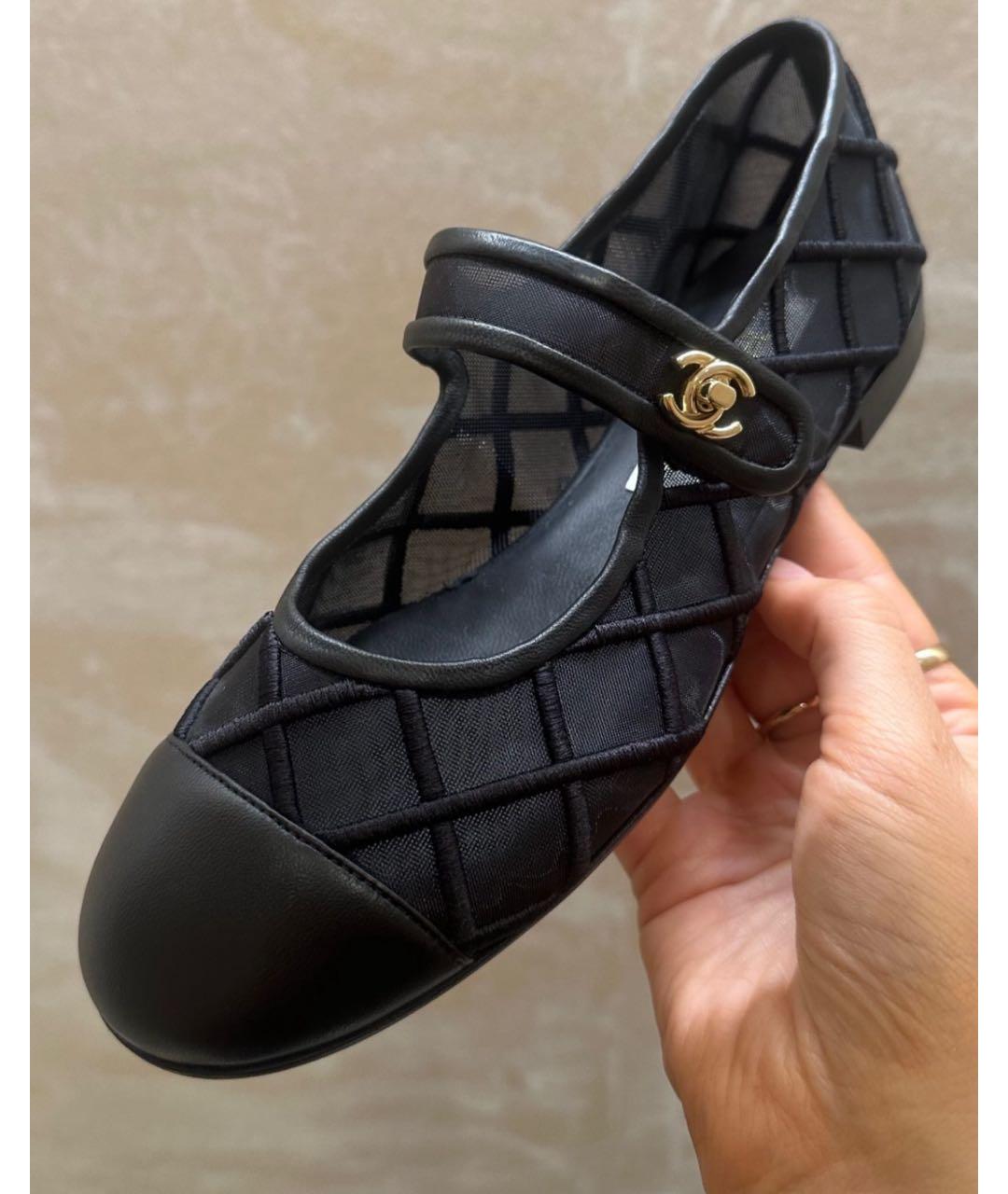 CHANEL Черные кожаные балетки, фото 3