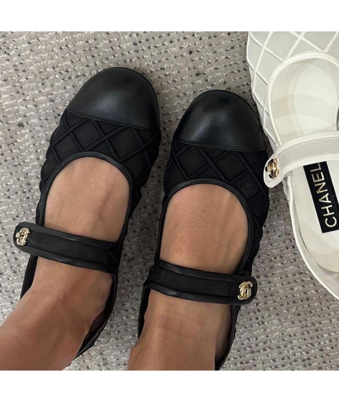 CHANEL Черные кожаные балетки, фото 2