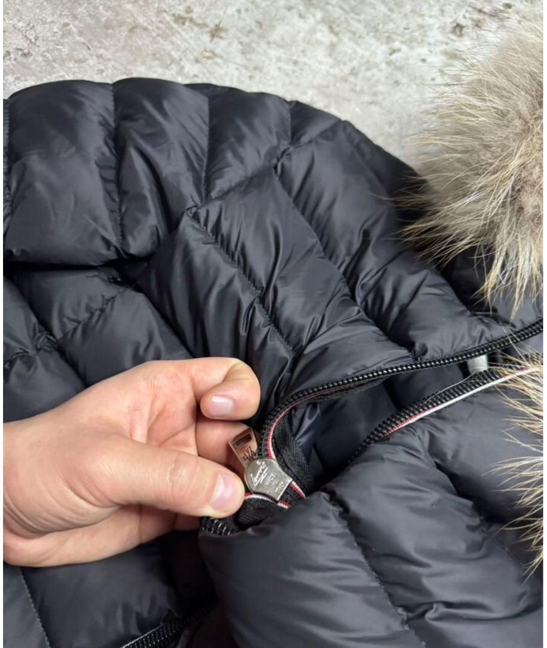 MONCLER Черный пуховик, фото 4