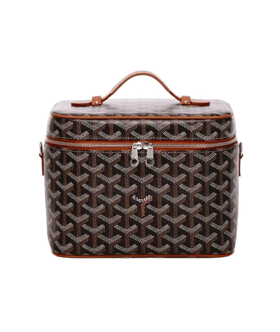 GOYARD Коричневая кожаная косметичка, фото 2