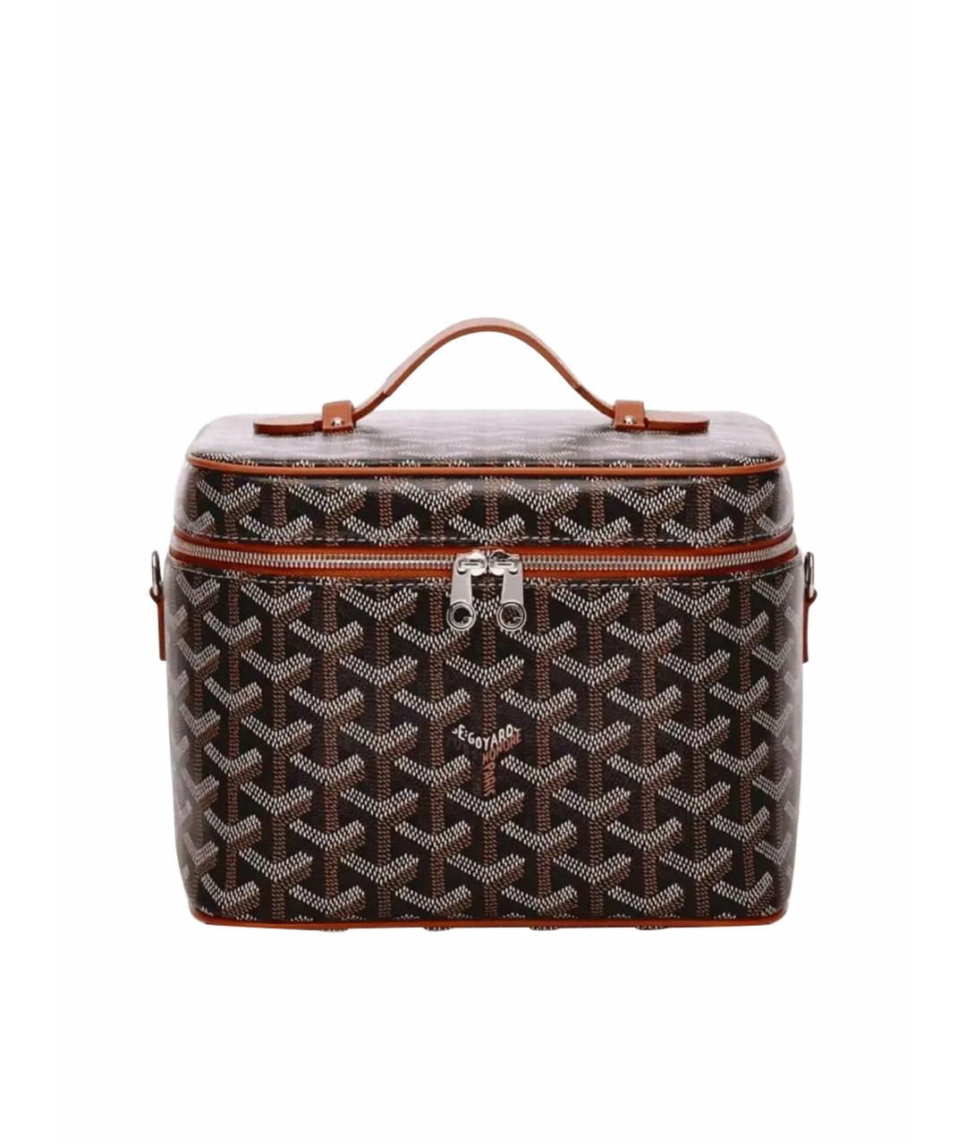 GOYARD Коричневая кожаная косметичка, фото 1