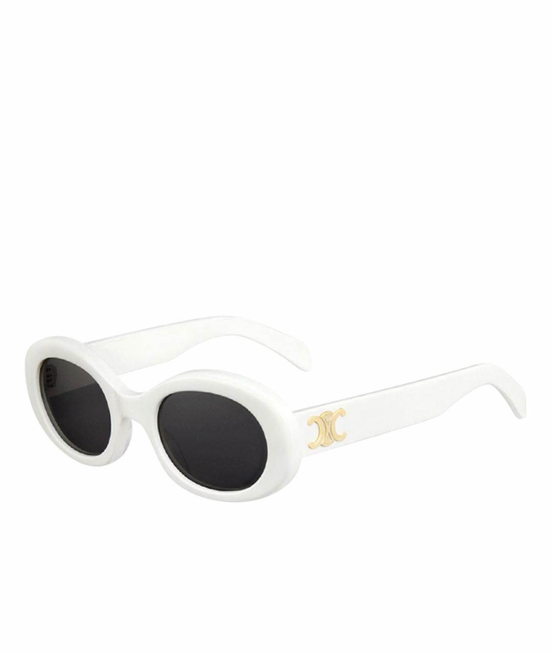 CELINE Белые пластиковые солнцезащитные очки, фото 5