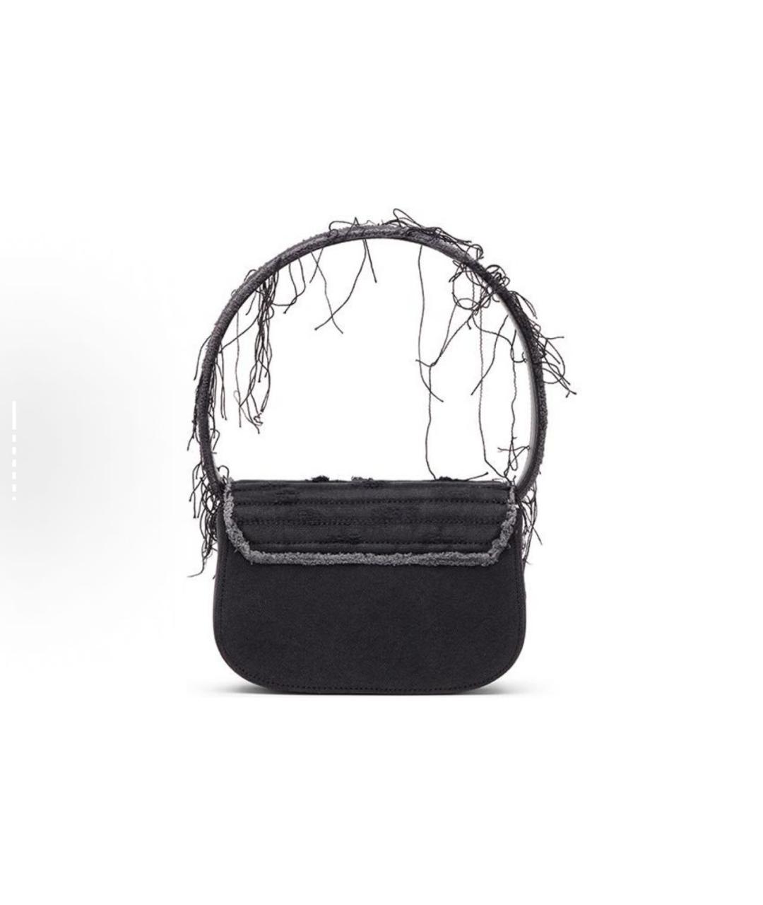 DIESEL Черная деним сумка с короткими ручками, фото 3
