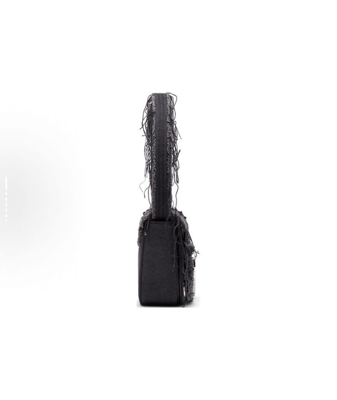 DIESEL Черная деним сумка с короткими ручками, фото 2